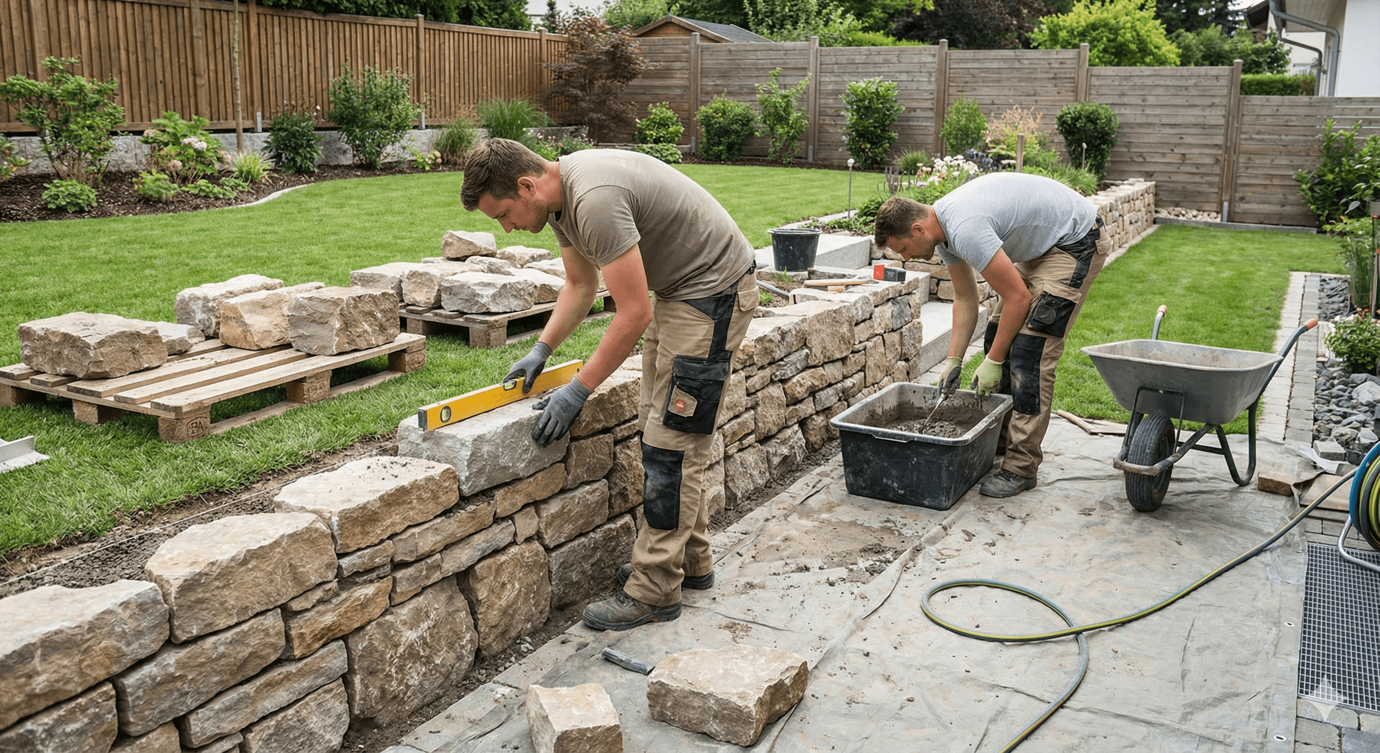 Construction mur de soutènement en pierre naturelle