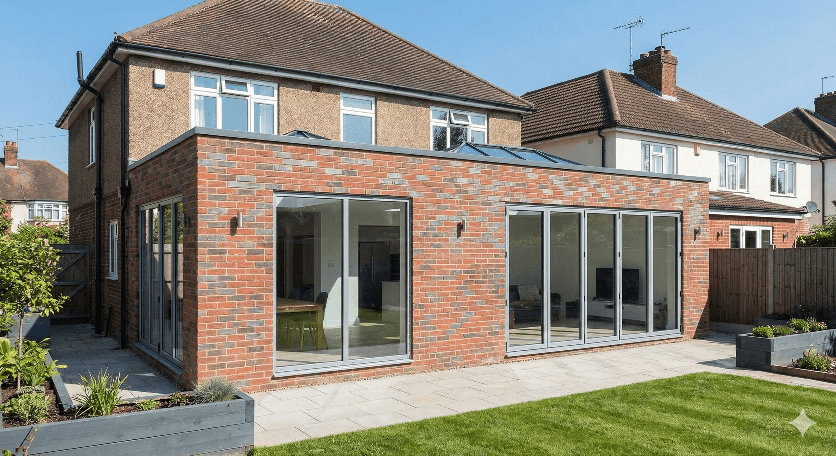 Extension de maison moderne en brique