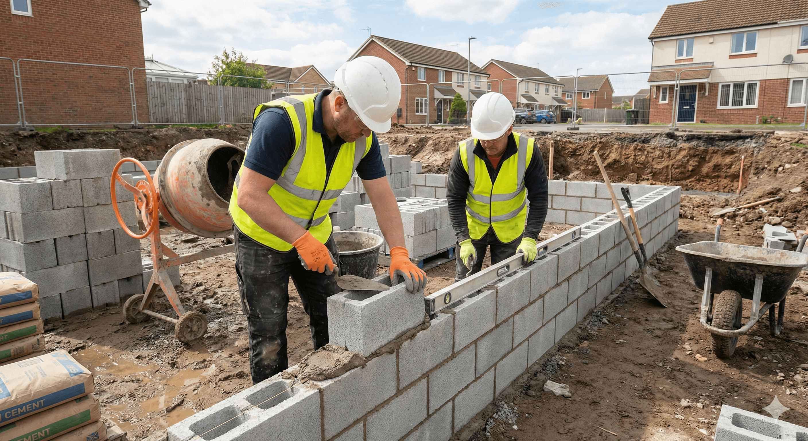 Maçonnerie - mur en parpaings et fondations